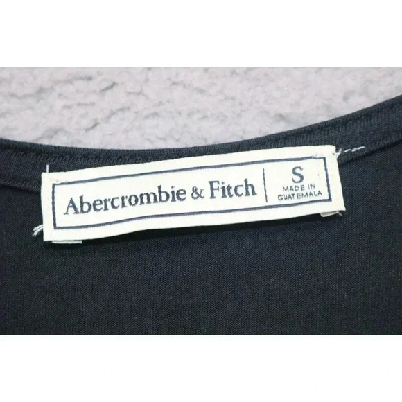 Abercrombie & Fitch Black Wrap Dress-3/4 Sleeves-Size Small-Stretchy - Picture 5 of 9